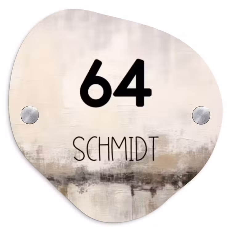 Geschilderd - Modern Naambord Organisch middel -3d