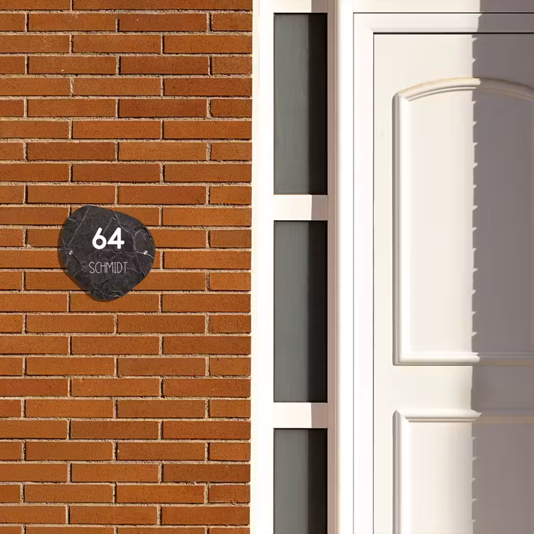 Gebarsten steen - Modern Naambord Organisch middel -sfeer3