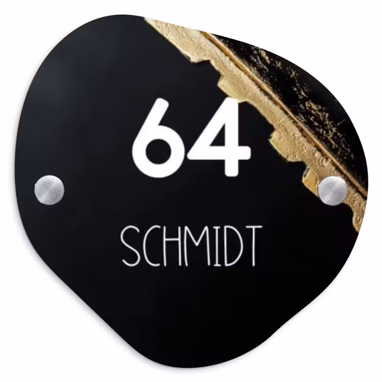 Gouden hoek - Modern Naambord Organisch middel -3d