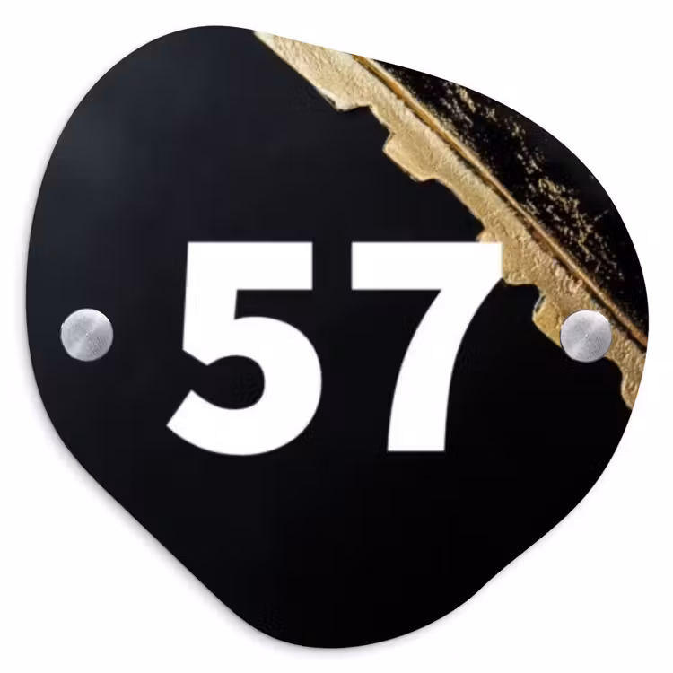 Gouden hoek - Traditioneel Naambord Organisch middel -3d