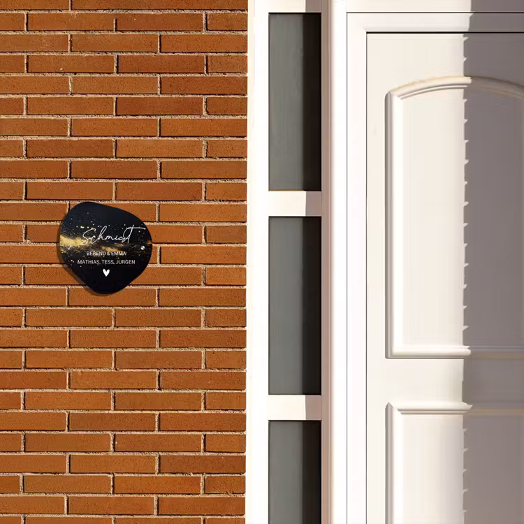Gouden verfspatten- Sierlijk Naambord Organisch middel -sfeer3