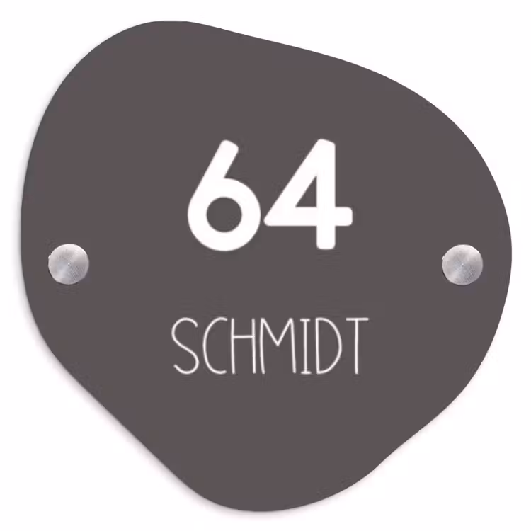 Grijs - Modern Naambord Organisch middel -3d