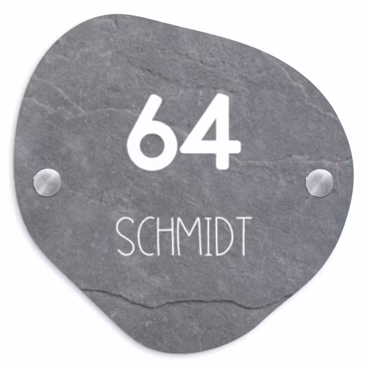 Grijze natuursteen - Modern Naambord Organisch middel -3d