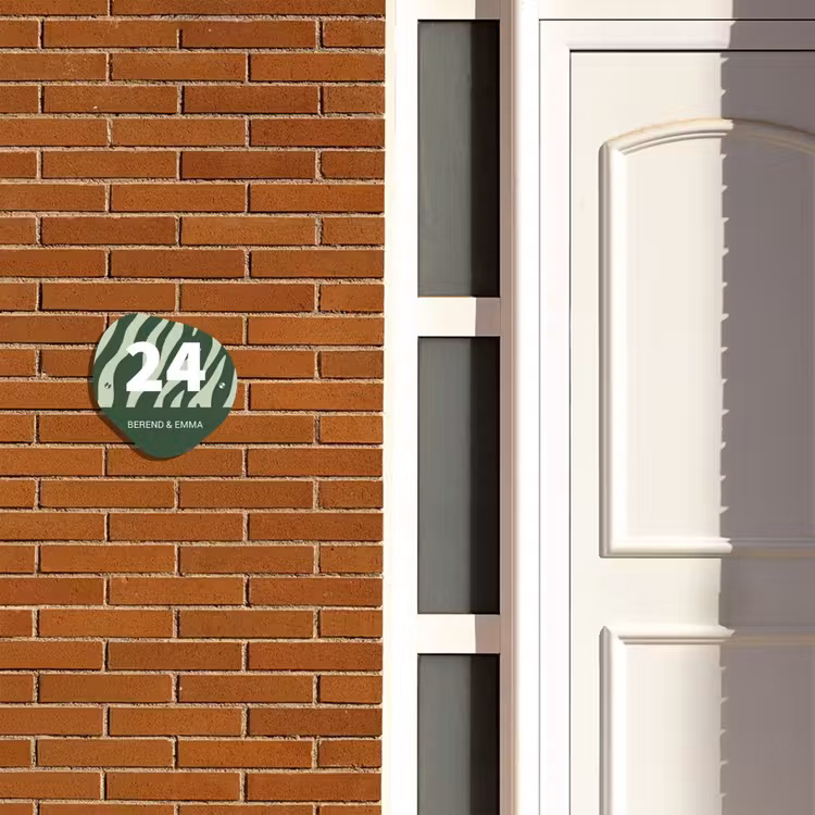 Groen zebra - Klassiek Naambord Organisch middel -sfeer3