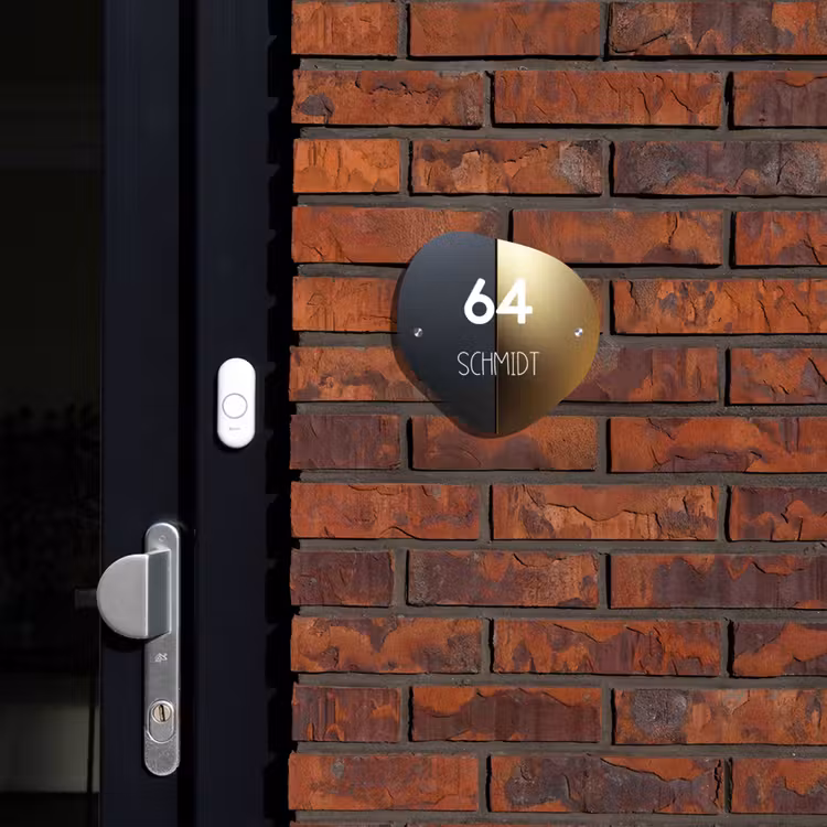 Half goud zwart - Modern Naambord Organisch middel -sfeer1