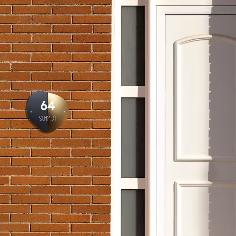 Half goud zwart - Modern Naambord Organisch middel -sfeer3