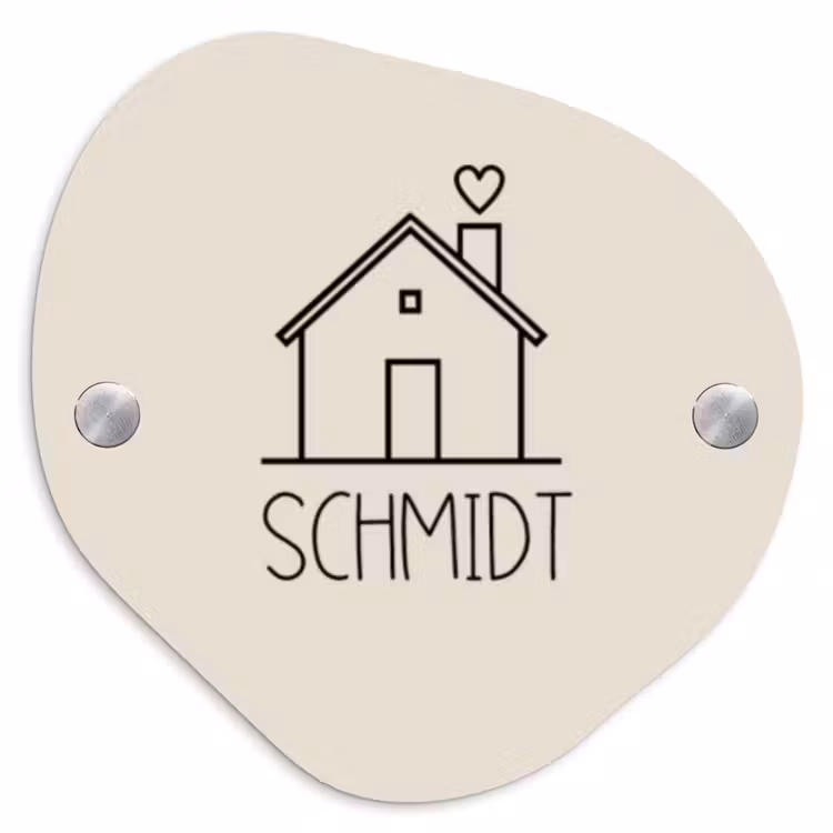 Huis illustratie - Modern Naambord Organisch middel -3d