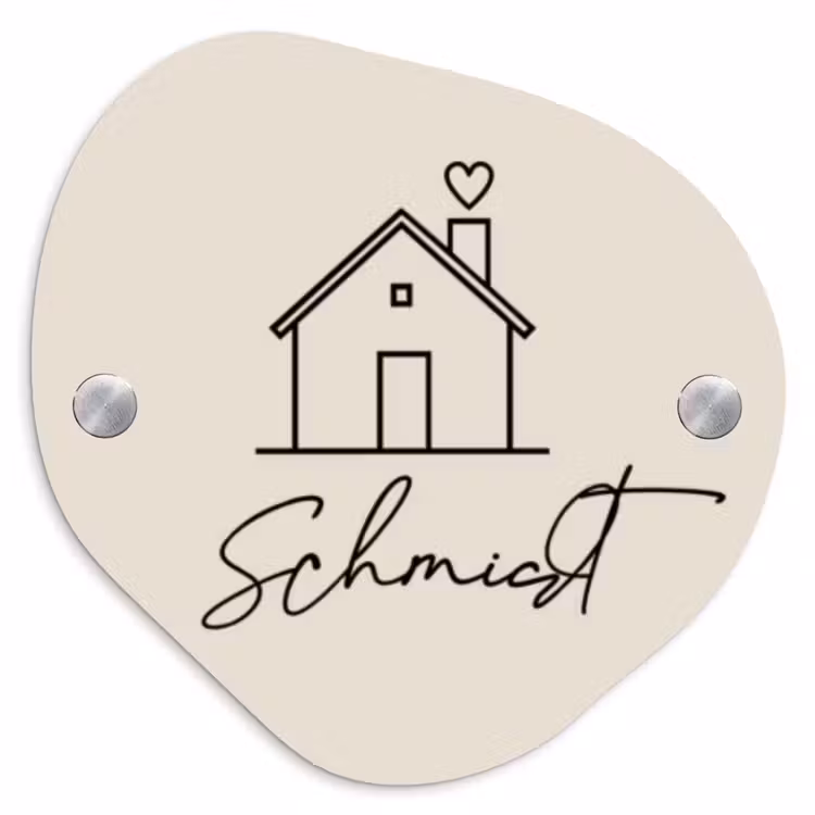 Huis illustratie - Sierlijk Naambord Organisch middel -3d