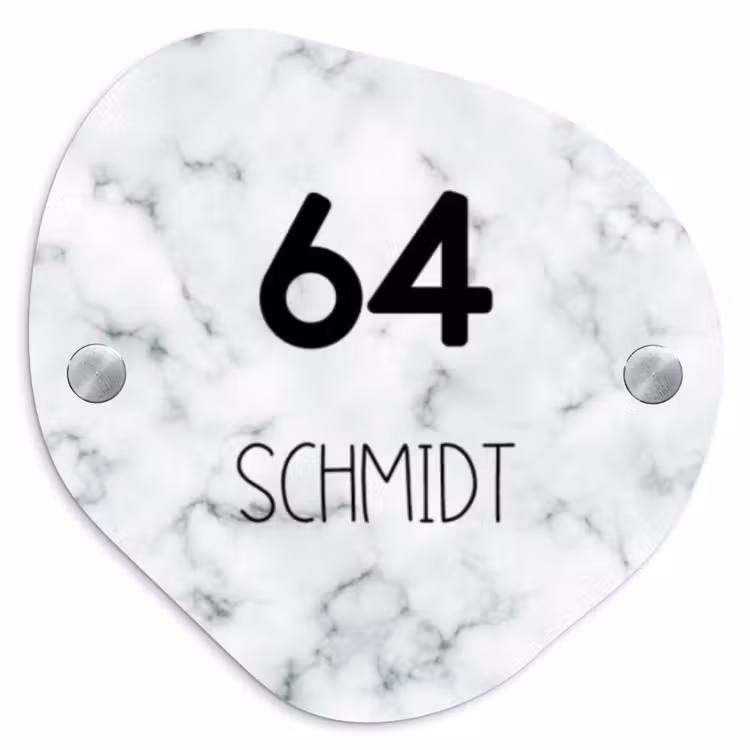 Lichtblauw marmer - Modern Naambord Organisch middel -3d