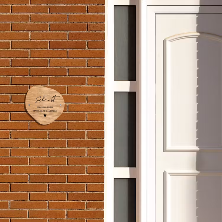 Licht hout - Sierlijk Naambord Organisch middel -sfeer3