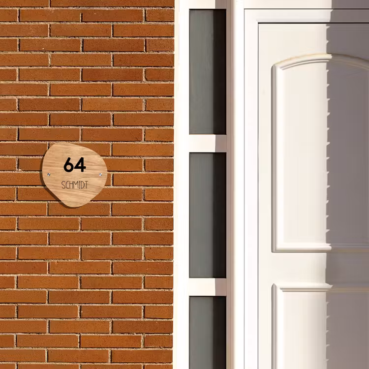Licht hout - Modern Naambord Organisch middel -sfeer3