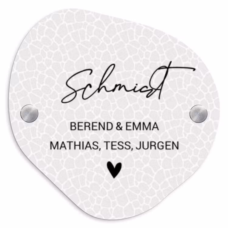 Lichte mozaïek - Sierlijk Naambord Organisch middel -3d