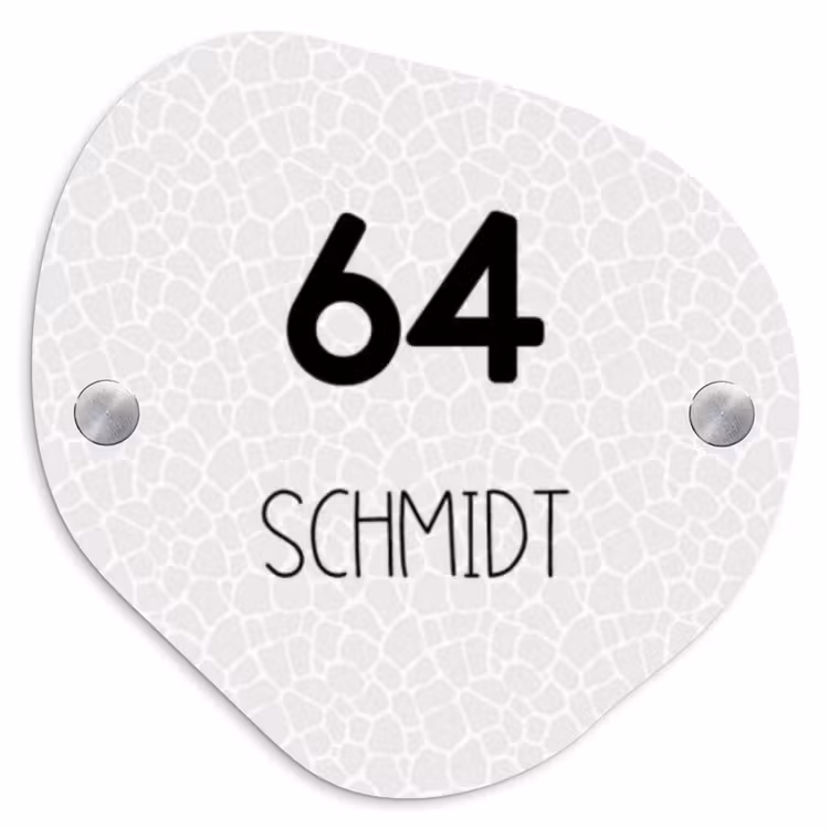 Lichte mozaïek - Modern Naambord Organisch middel -3d