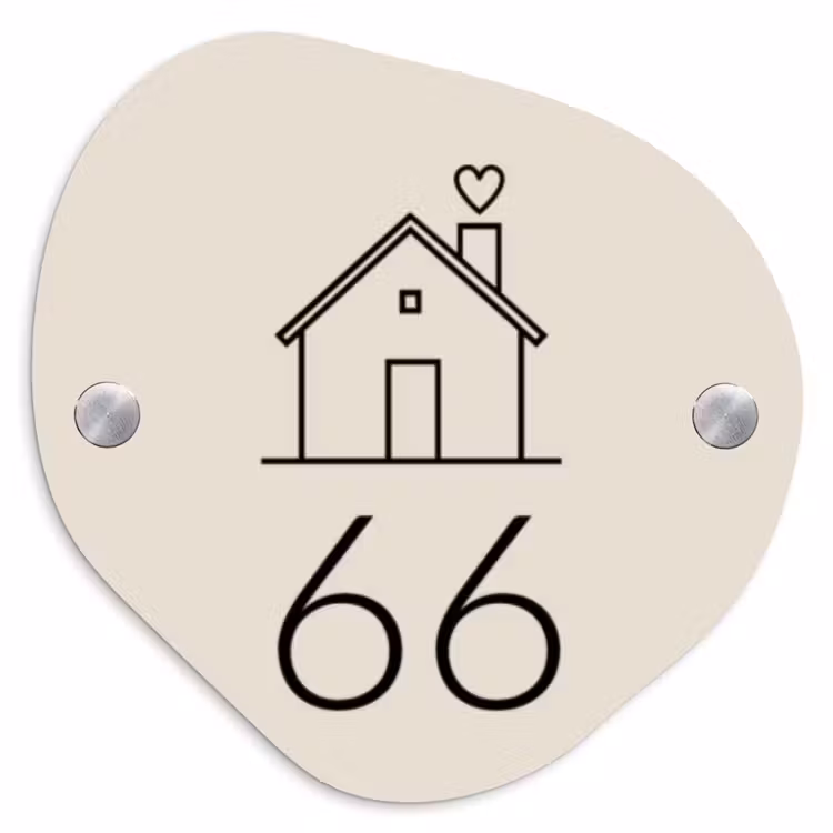 Huis illustratie - Traditioneel Naambord Organisch middel -3d
