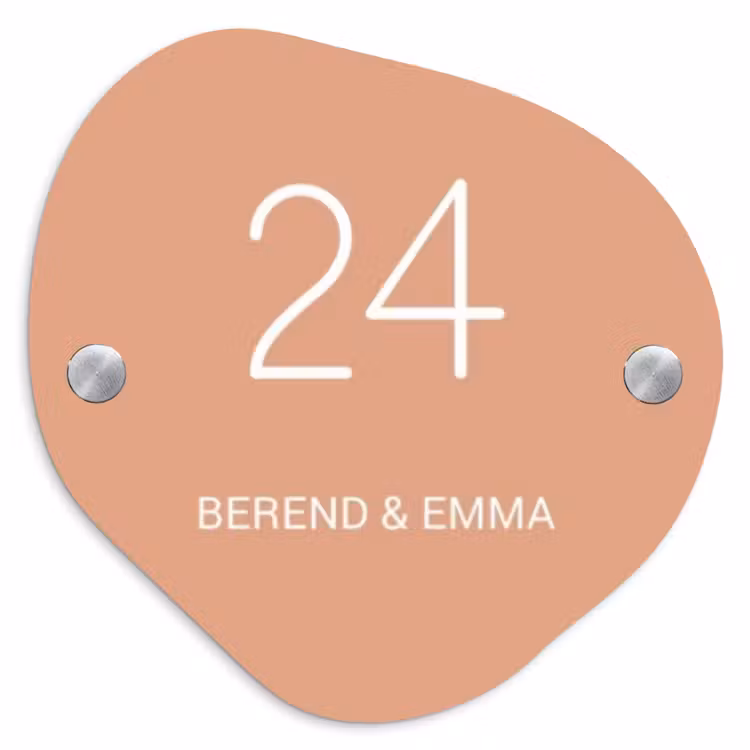 Zalmroze - Klassiek Naambord Organisch middel -3d