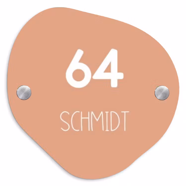 Zalmroze - Modern Naambord Organisch middel -3d