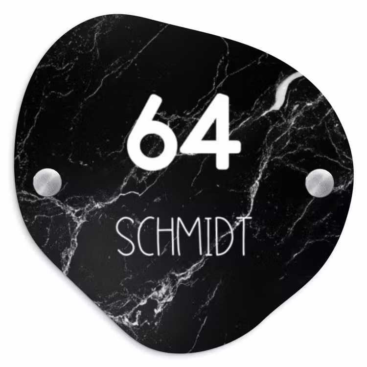 Marmer - Modern Naambord Organisch middel -3d