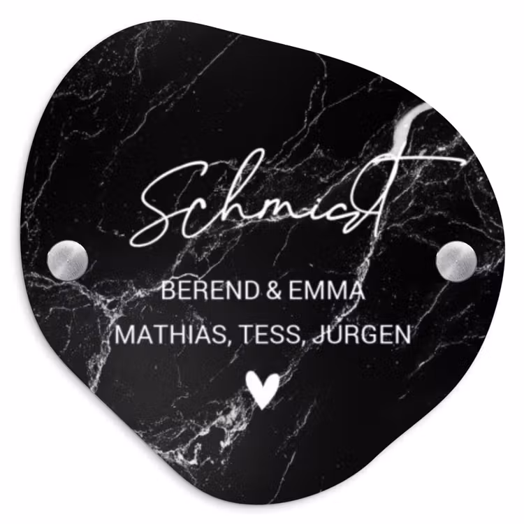 Marmer - Sierlijk Naambord Organisch middel -3d