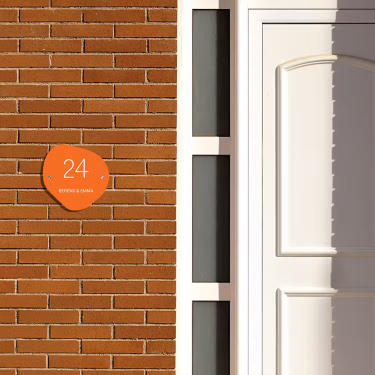 Oranje - Klassiek Naambord Organisch middel -sfeer3