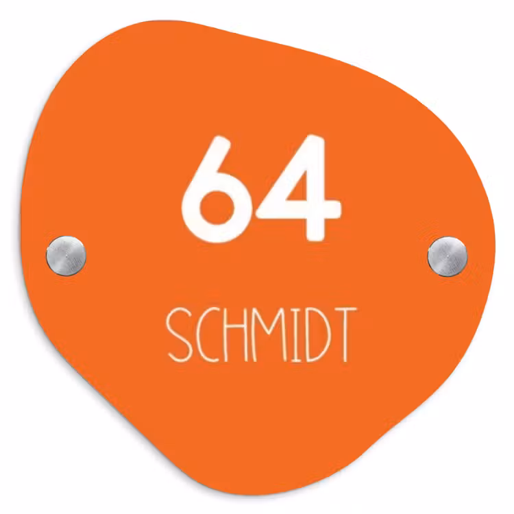 Oranje - Modern Naambord Organisch middel -3d