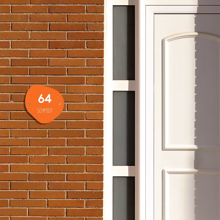 Oranje - Modern Naambord Organisch middel -sfeer3