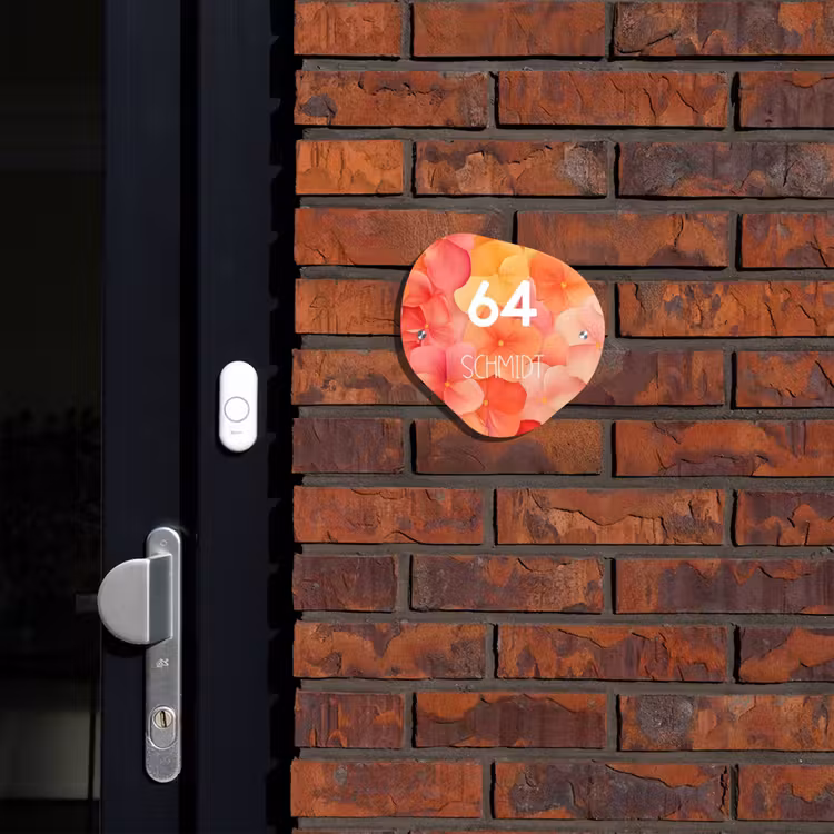 Oranje bloemenmix - Modern Naambord Organisch middel -sfeer1
