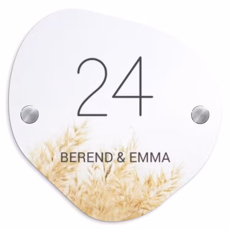 Pluimgras - Klassiek Naambord Organisch middel -3d