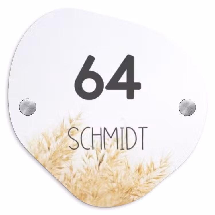 Pluimgras - Modern Naambord Organisch middel -3d