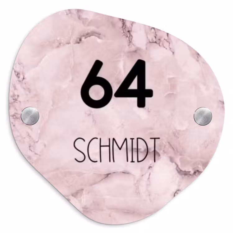 Roze marmer - Modern Naambord Organisch middel -3d