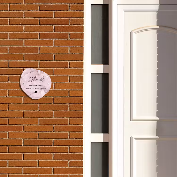 Roze marmer - Sierlijk Naambord Organisch middel -sfeer3