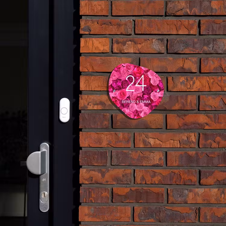 Roze rozen - Klassiek Naambord Organisch middel -sfeer1