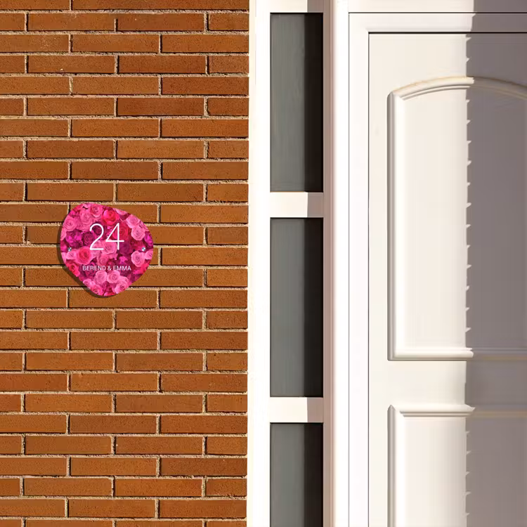 Roze rozen - Klassiek Naambord Organisch middel -sfeer3