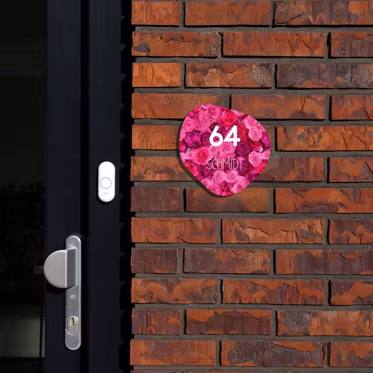 Roze rozen - Modern Naambord Organisch middel -sfeer1
