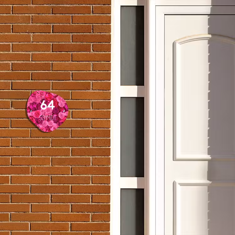 Roze rozen - Modern Naambord Organisch middel -sfeer3