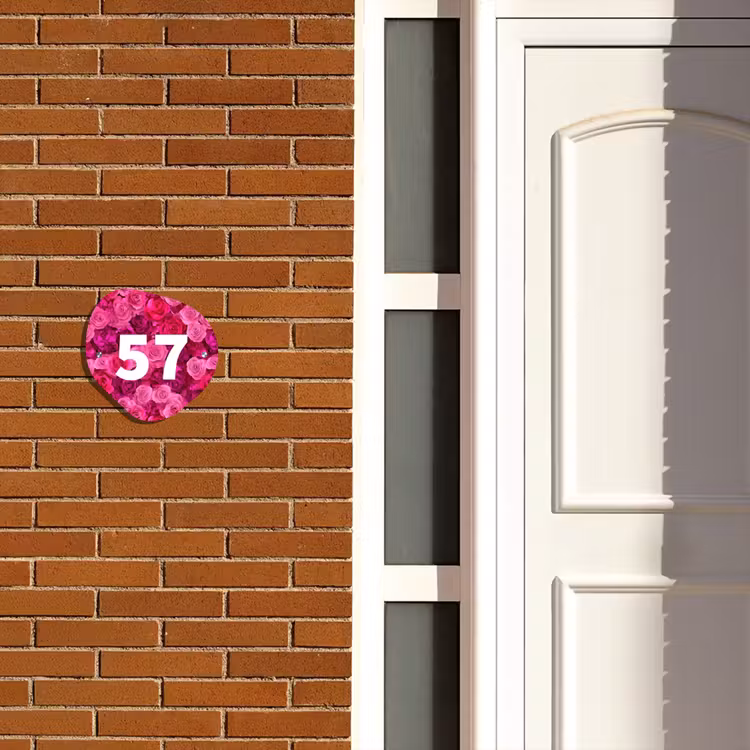 Roze rozen - Traditioneel Naambord Organisch middel -sfeer3