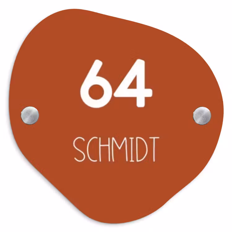 Roestbruin - Modern Naambord Organisch middel -3d