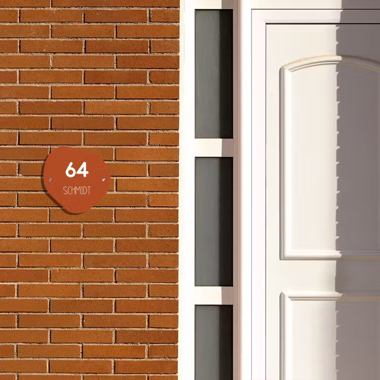 Roestbruin - Modern Naambord Organisch middel -sfeer3