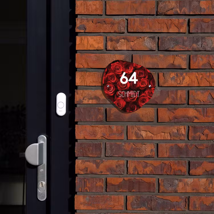 Rode rozen - Modern Naambord Organisch middel -sfeer1