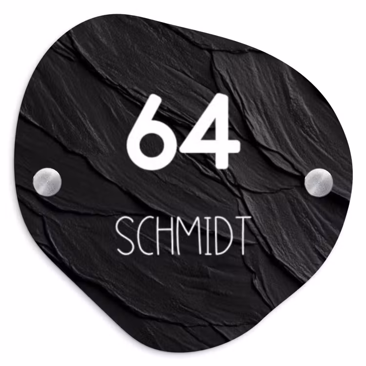 Leisteen - Modern Naambord Organisch middel -3d