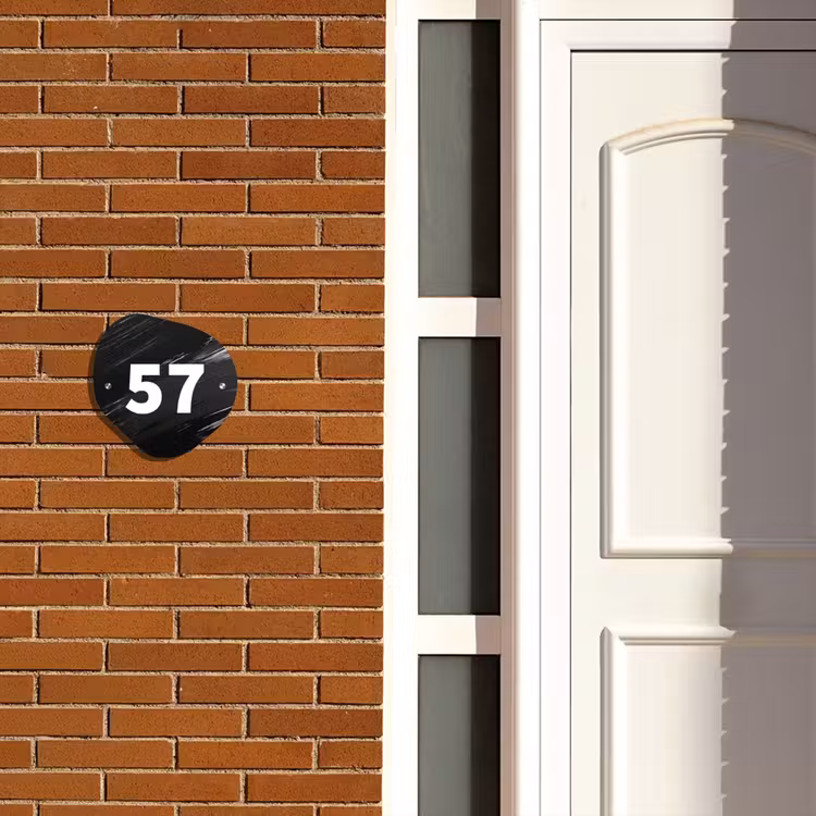 Zwart verftextuur - Traditioneel Naambord Organisch middel -sfeer3