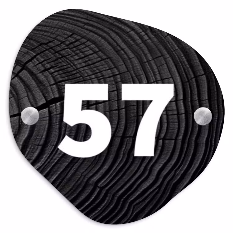 Zwarte houten nerf - Traditioneel Naambord Organisch middel -3d