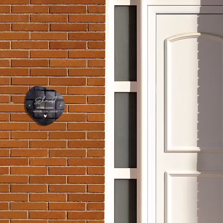 Zwarte houtblokken - Sierlijk Naambord Organisch middel -sfeer3