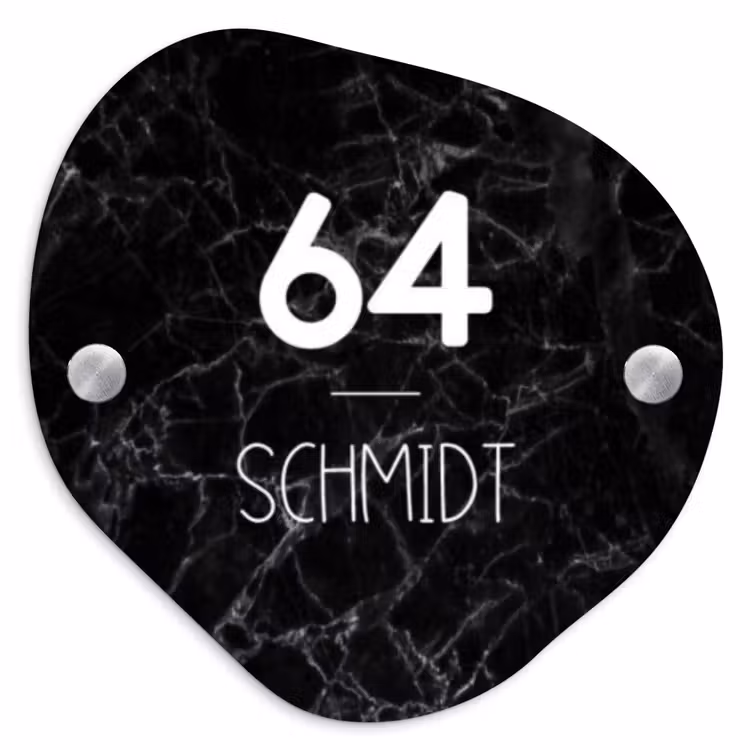 Zwarte marmer - Modern Naambord Organisch middel -3d
