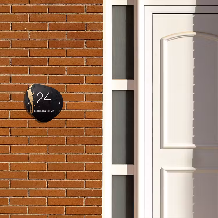 Zwart goud structuur - Klassiek Naambord Organisch middel -sfeer3