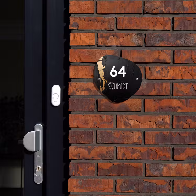 Zwart goud structuur - Modern Naambord Organisch middel -sfeer1