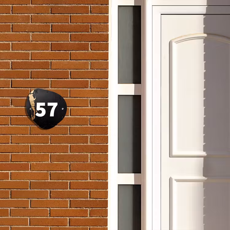 Zwart goud structuur - Traditioneel Naambord Organisch middel -sfeer3