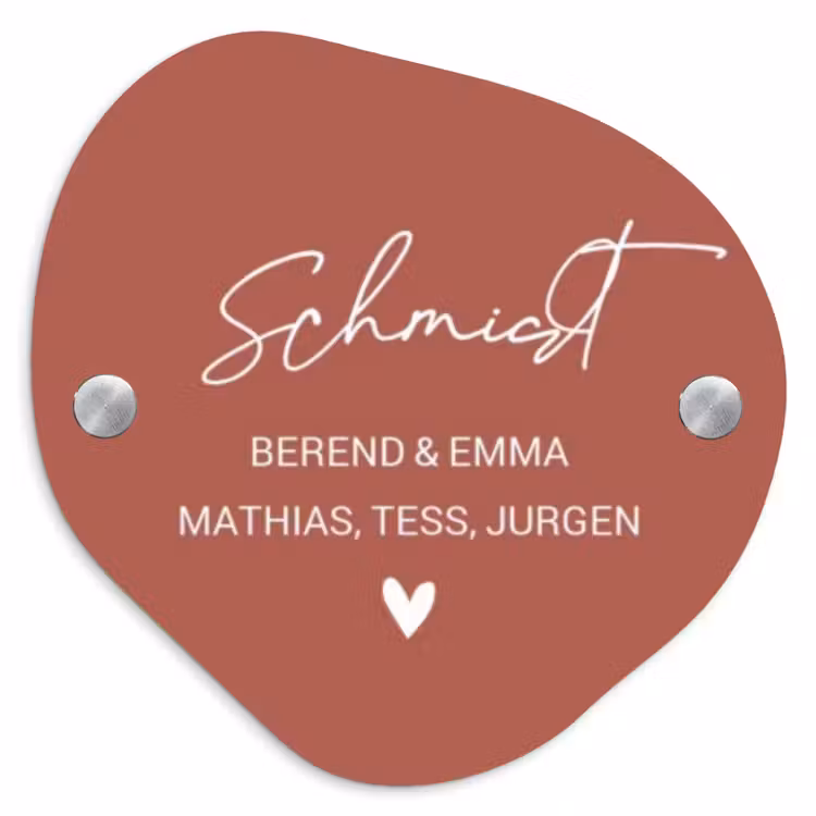 Terracotta - Sierlijk Naambord Organisch middel -3d