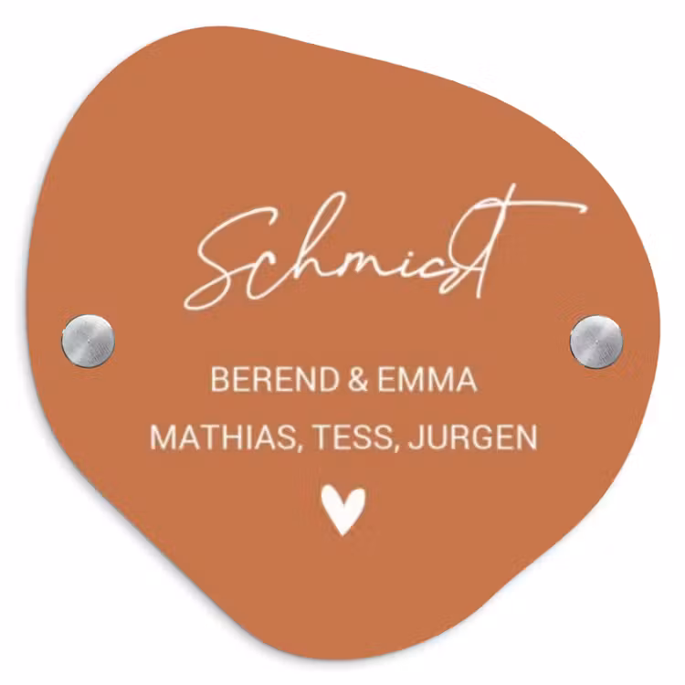 Terracotta - Sierlijk Naambord Organisch middel -3d