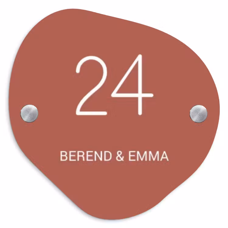 Terracotta - Klassiek Naambord Organisch middel -3d