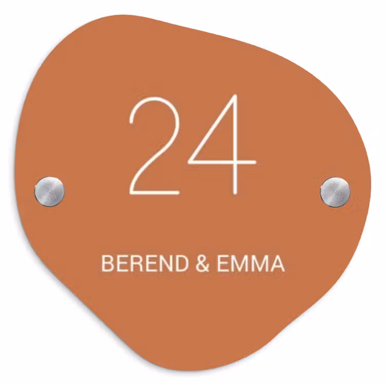 Terracotta - Klassiek Naambord Organisch middel -3d